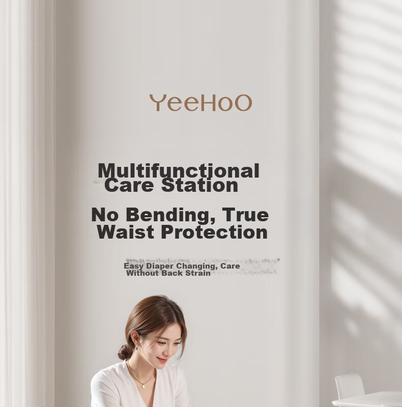 YEEHOO Diaper Changing Table Newborn Baby Care Station Baby Changing and Massage Bed Touch Bath Foldable Mobile 1
