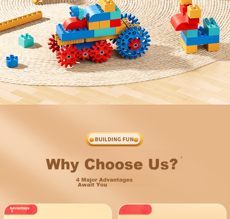 Yisrui Children's Building Blocks Toy for Ages 1-3-6-12, Large Particle House Building Blocks, Assembly Toy for Boys and Girls, Birthday Gift 5