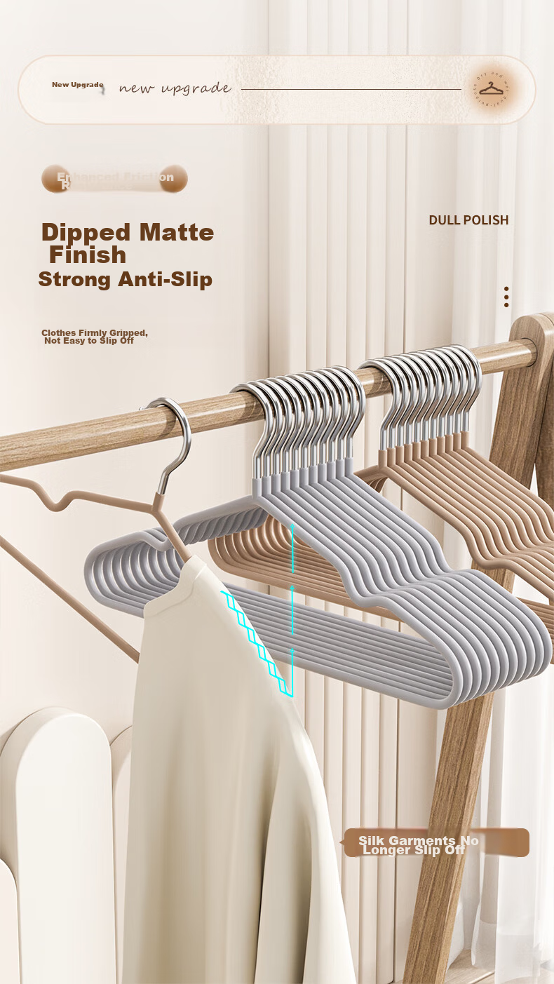 Baicaoyuan Non-Slip No-Trace Thickened Resin Frosted Adult Household Clothes Hangers 20-Pack 9