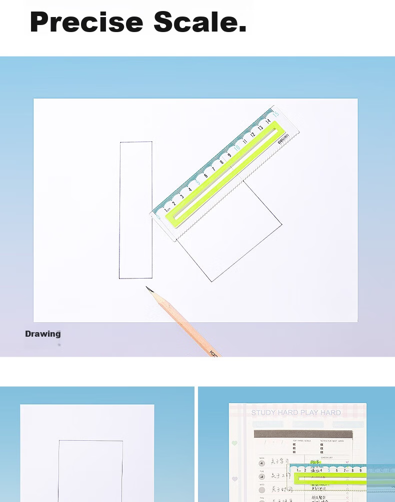Deli 15cm Transparent Soft Ruler Set of 4: Straight Ruler + Triangle Rulers *2 + Protractor / Durable, Not Easily Broken, Flexible Measuring Tools for Students' College Entrance Exam And Blessing Gifts 8