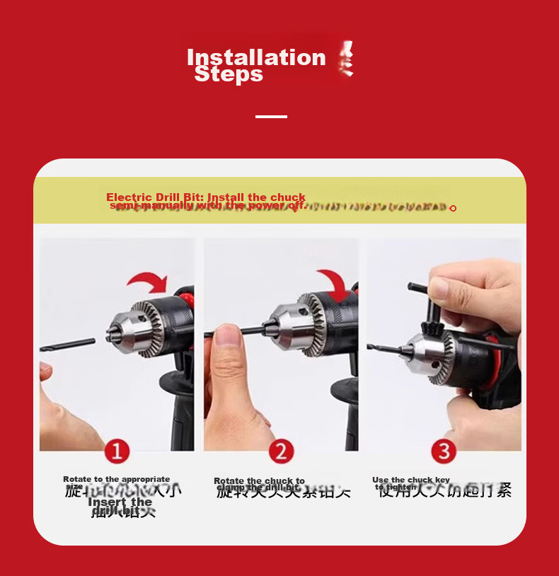 DELIXI ELECTRIC Multi-Function Electric Hammer Drill Heavy-Duty Concrete Industrial Grade 1050W 19