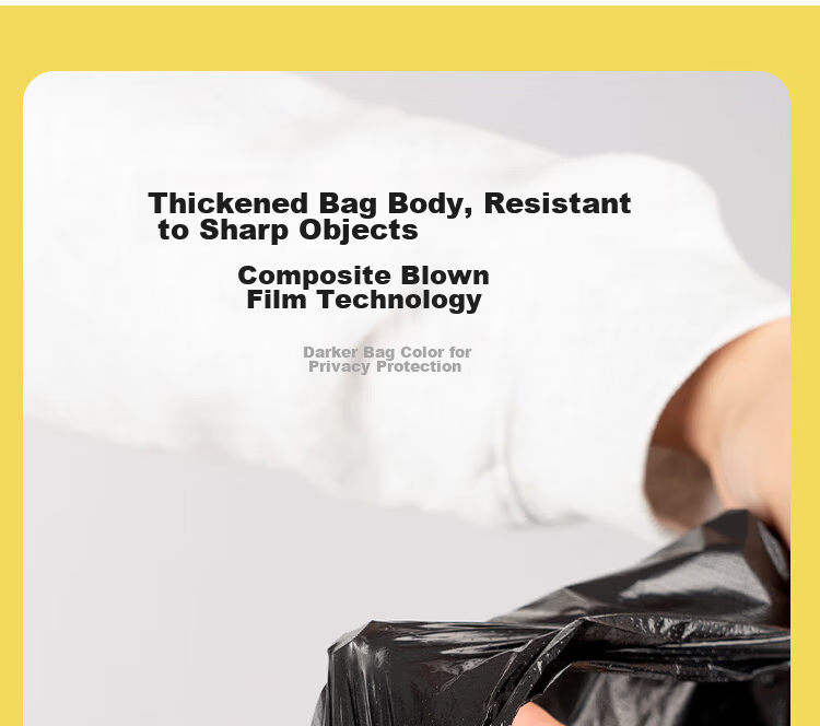 Bendi Black Vest Garbage Bags 60x80cm 50pcs Double-Sided 3.2 Mil Thickened Degradable Trash Bags for Property Cleaning 4