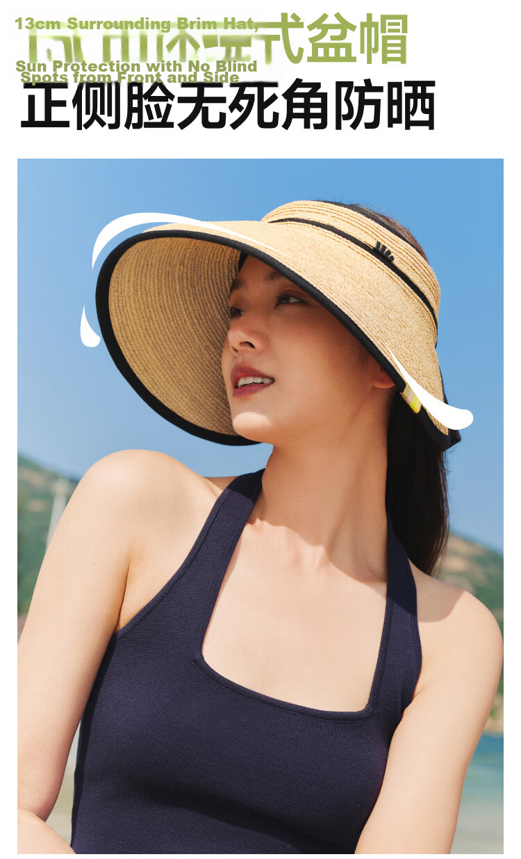 Beneunder Sun Hat, Summer UV Protection Hat for Women, Straw Hat, Wide Brim Sunhat, UV-Resistant, Egg Roll Style Hat UL558 26