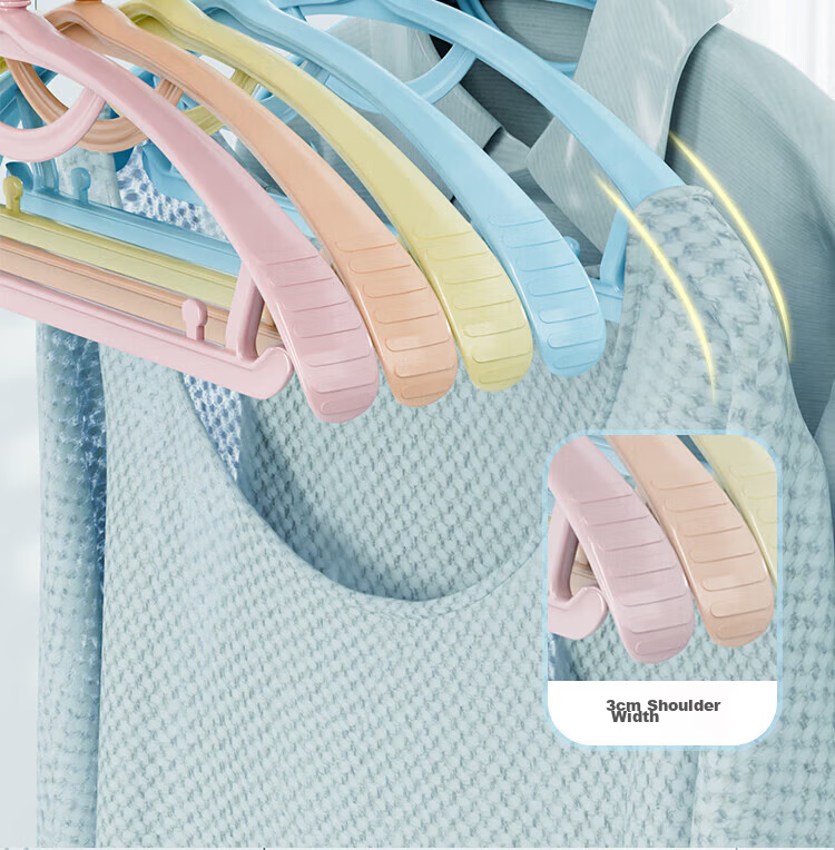 Jiabangshu Non-Marking Wide Shoulder Clothes Hangers 20-Pack Anti-Slip Thickened Wardrobe Drying Rack Coat Hangers Clothes Supporters 3