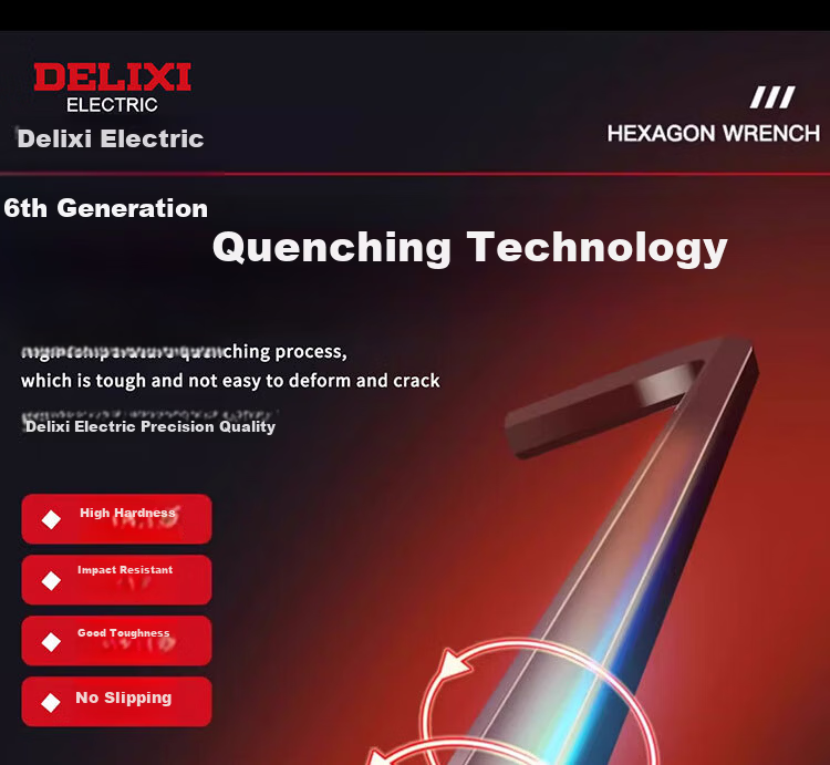 Delixi Electric Hex Key Wrench Set Hardware Repair Tools Hex Screwdriver (CR-V Medium Long 9-Piece Set) 6