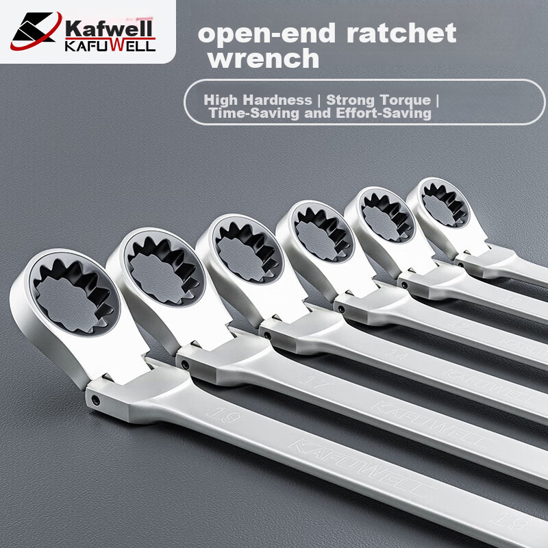 Kafwell Adjustable Quick-Release Ratchet Wrench 12mm WR5112H Open-End and Box-End Combination Spanner 2