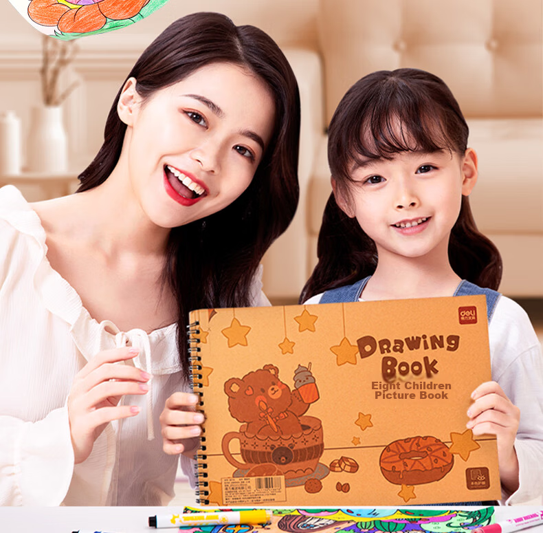 Deli 2-Pack 60-Sheet Children's Blank Drawing Books with Easy-Tear Perforation for Kindergarten and Elementary School Art Sketchbooks Kids' Doodle Notebooks Student School Supplies 1