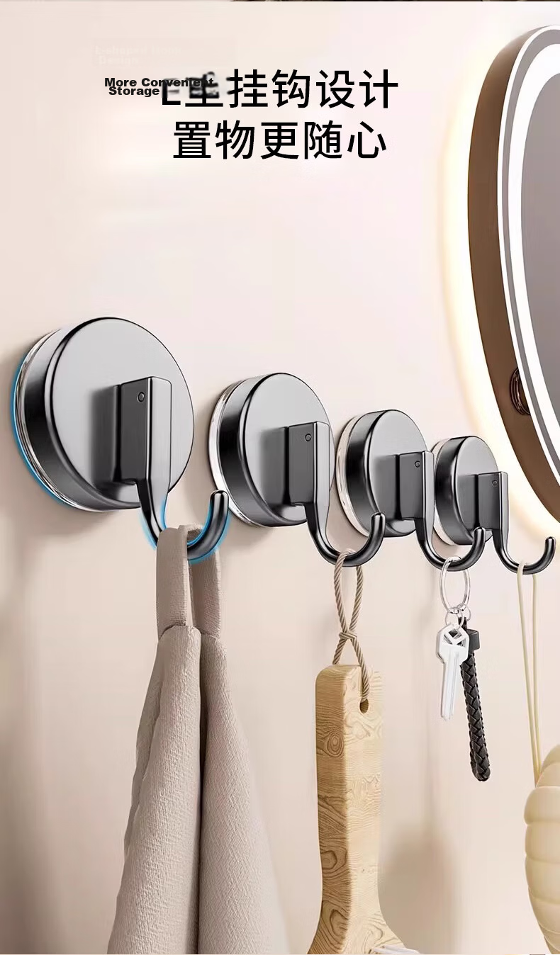 Baoshi Vintage Suction Cup Hooks 6-Pack Strong Load-Bearing No-Drill Over-the-Door Key and Towel Hangers for Bathroom 3