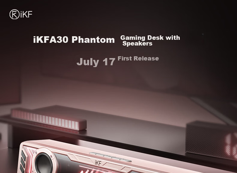 IKF A30 Phantom Gaming Computer Speakers 7.1 Surround Sound RGB Abyssal Colorful Lighting Wired Bluetooth Gaming Desktop Speakers 2026 New Independent Noise-Cancelling Microphone Xuanjing Black 1