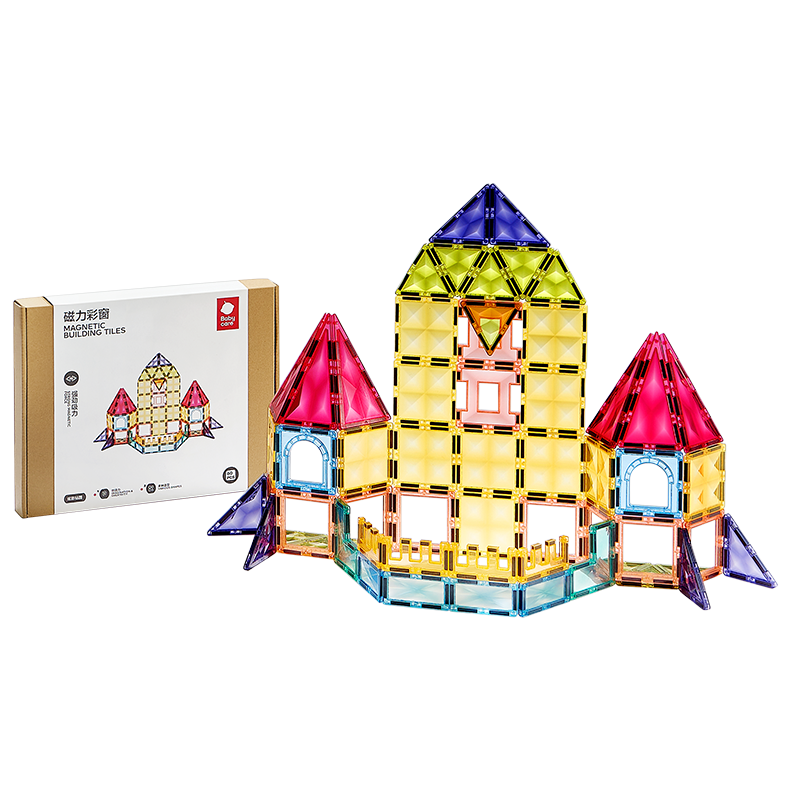Babycare Color Window Magnetic Building Blocks Magnetic Attraction Educational Toy for Children Boys and Girls Birthday Holiday Gift 60 Pieces