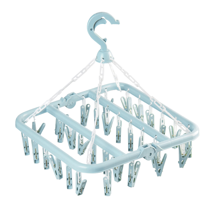 Grace 32-Clip Foldable Clothes Hanger Multifunctional Hanger for Adults and Children Underwear and Socks Clips