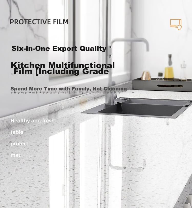Washi Kitchen Countertop Protective Film Marble Quartz Countertop Protective Crystal Film 60cm x 10m 2