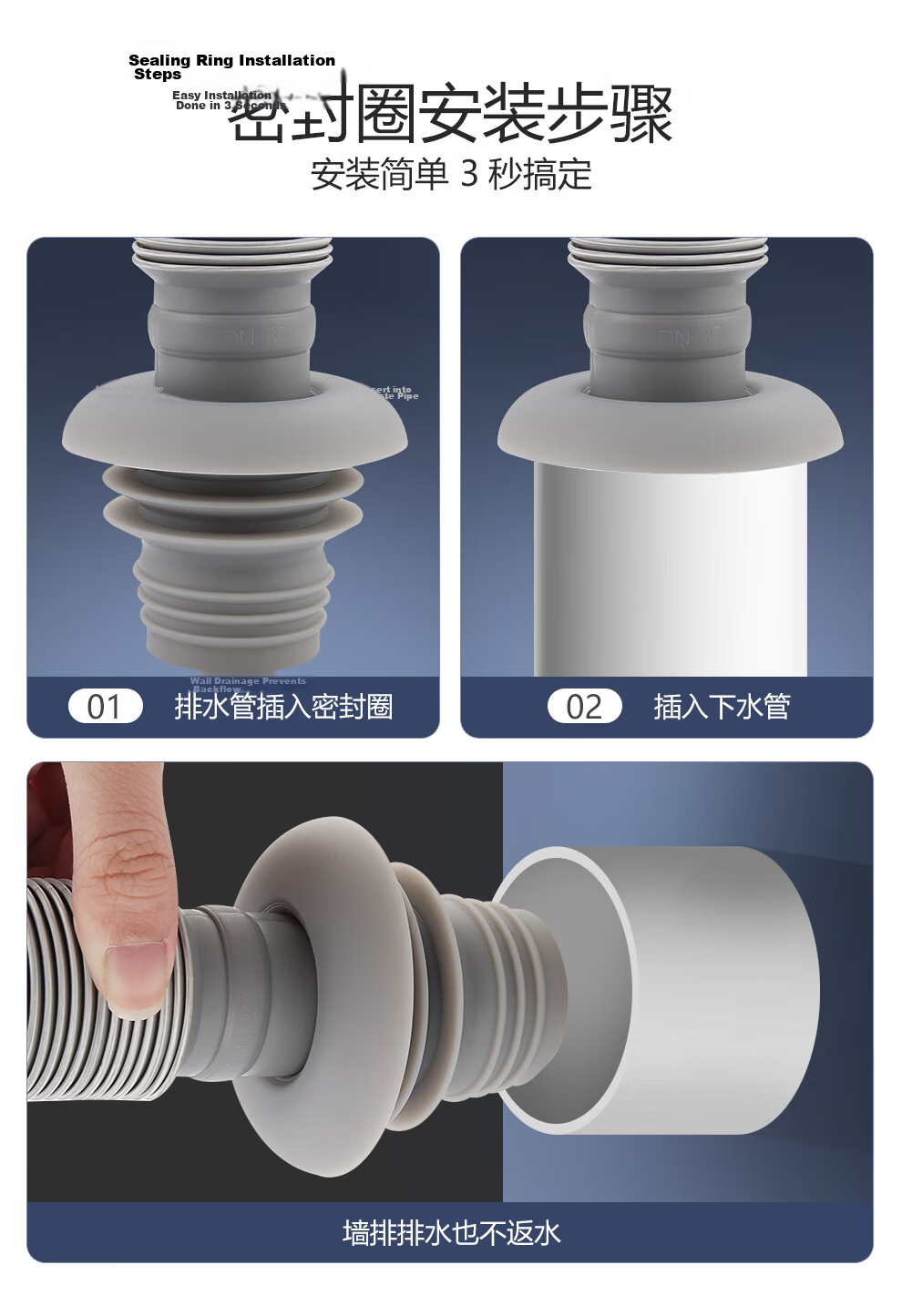 CVBAB Silicone Drain Seal Ring Sink Bathroom Cabinet Basin Drain Anti-Odor Seal Plug Anti-Backflow Cover Plug 10