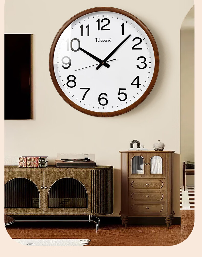 Telesonic Wall Clock Living Room Silent Quartz Clock No Drilling 40.5cm 2026 New Model 6