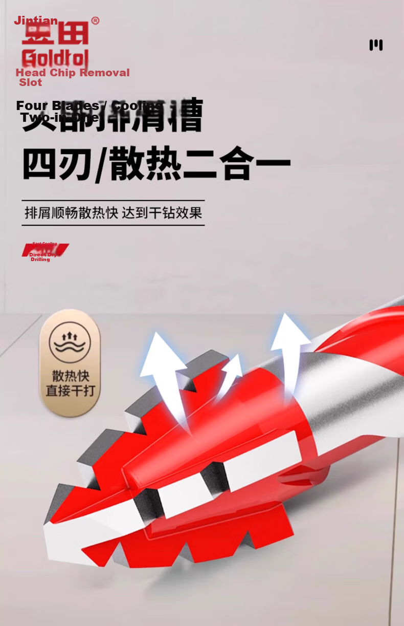 Jintian 6mm Four-Blade Serrated Eccentric Drill Bit for Tile, Specialized Ultra-Hard Dry Concrete Ceramic Drill for Electric Drills 16
