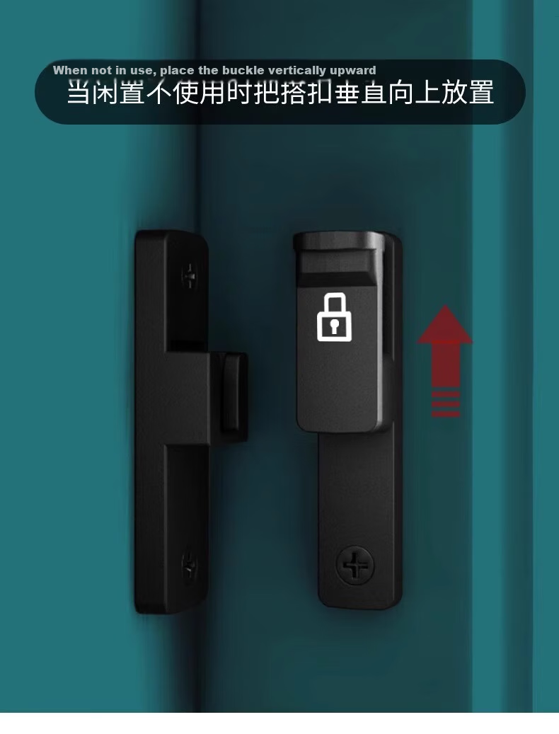 Qiansu Wheel No-Drill Positioning Bolt Door Latch Push-Pull Door Lock Indoor Vintage Clip Surface-Mounted Sliding Door Lock Night Glow Positioning Door Latch Matte Black 90°180° Universal 8