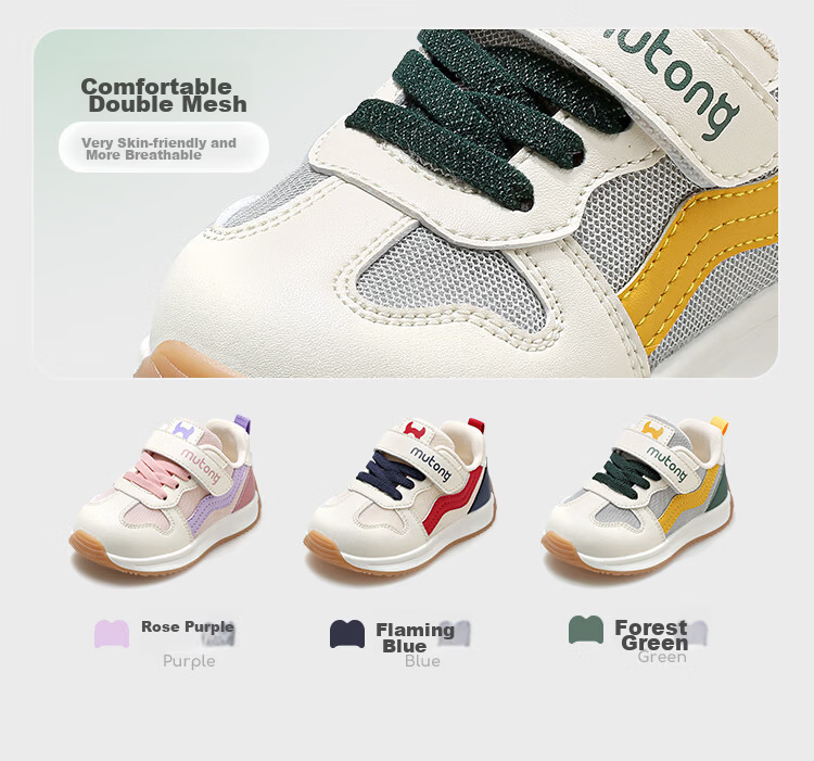 Mutong Toddler Walking Shoes, Functional Shoes for Spring And Autumn, Breathable Mesh Upper, Boys And Girls Baby Shoes, Children's Sneakers, Flame Blue, Size 29 6