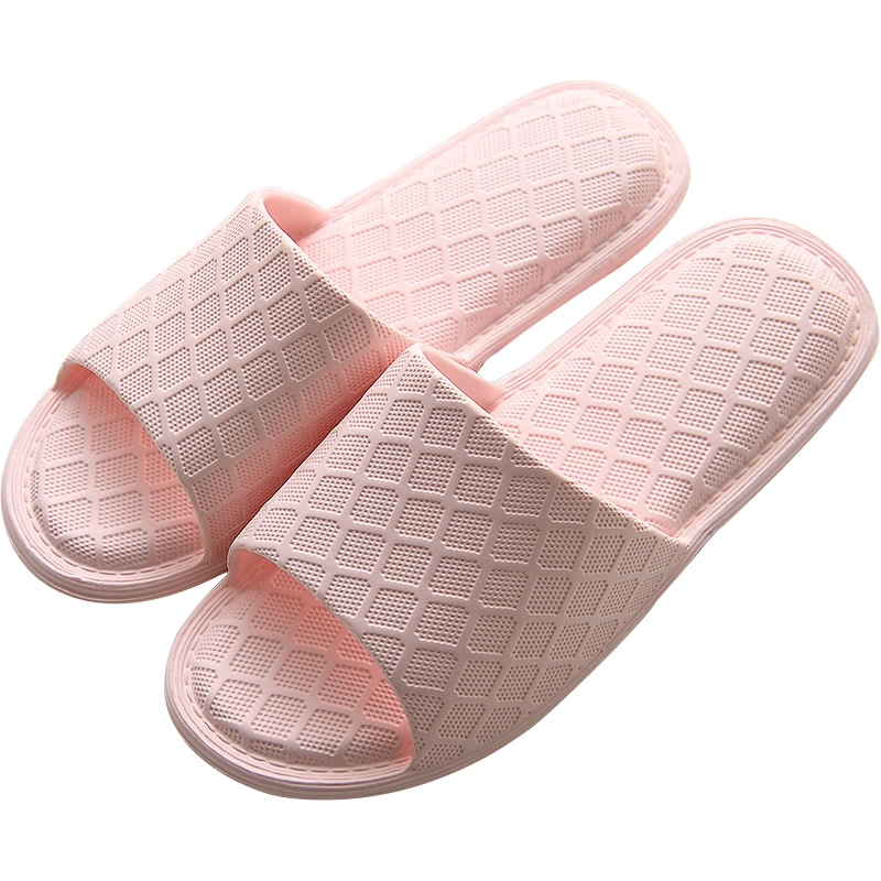 GUOLUOFEI Foldable Portable Ultra-Light Travel Slippers Hotel Summer Bathroom Slippers for Women and Men Pink Size 36-37