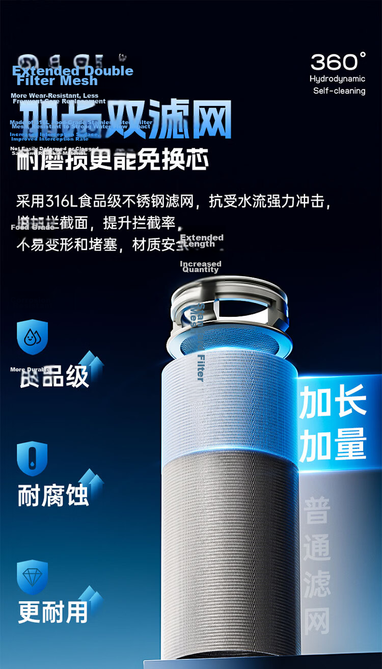 Angel Pre-Filter Household Automatic Backwash Explosion-Proof 40 Micron Dual Mesh Fine Filter 15T High Flow Whole House Incoming Water Purifier J3622-GWG-7000 12