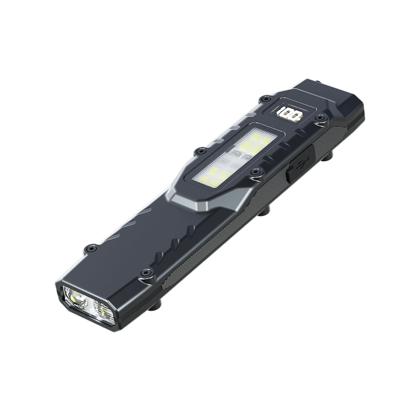 Cavalry Stainless Steel Outdoor Work Light Rechargeable Tactical Flashlight Side Light Dual Light Source High Brightness EDC Flashlight