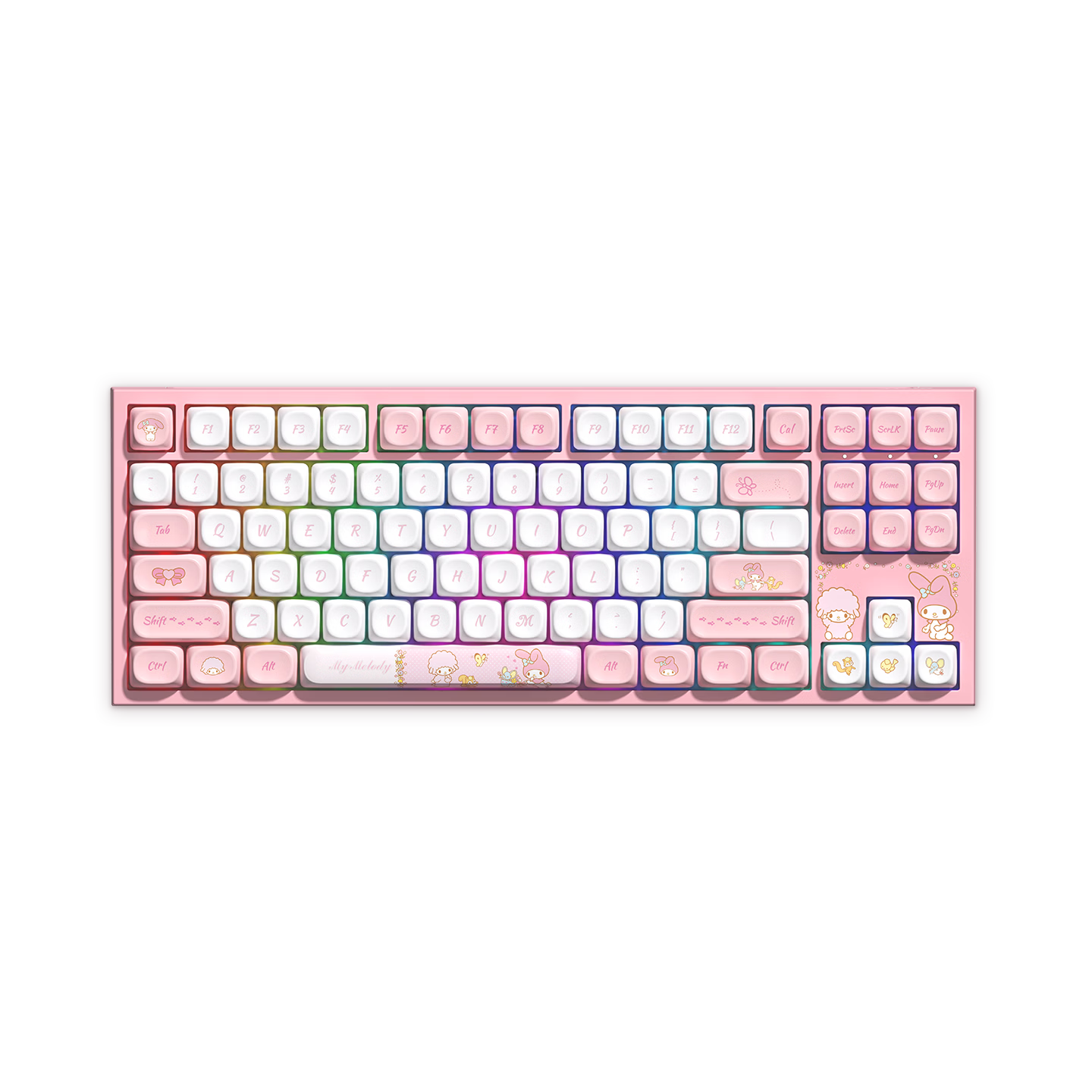 AKKO 5087 V5 My Melody Wireless Mechanical Keyboard Gaming Esports Tri-Mode Bluetooth Wired High-Performance Office Keyboard Gasket Typing Feel
