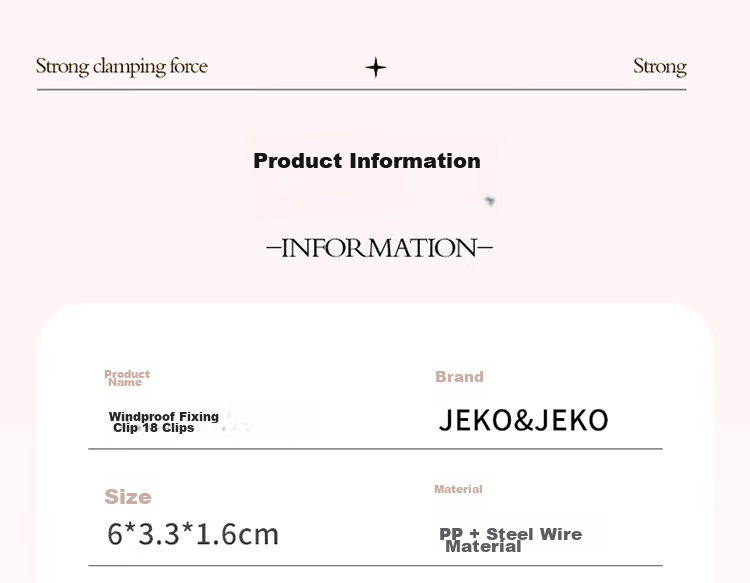 JEKO&JEKO No-Trace Windproof Clothes Pegs Multi-Functional Plastic Laundry Clips for Home Drying Rack 14