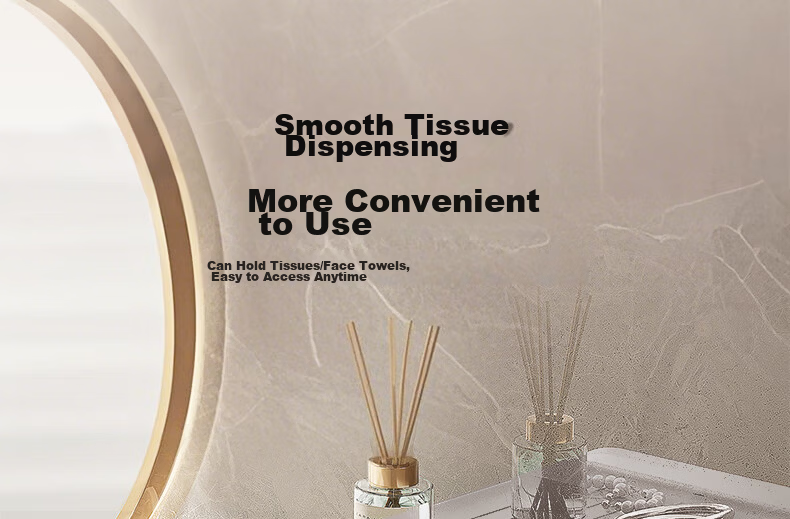 Baoshi Wall-Mounted Toilet Paper Holder No-Drill Tissue Box Facial Towel Storage Rack White 9