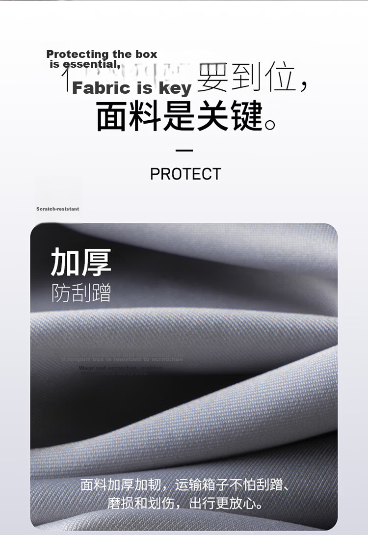 Jiaoqu Luggage Cover Thickened Wear-Resistant Elastic Double-Sided Opening Suitcase Cover Gradient Gray - L 5