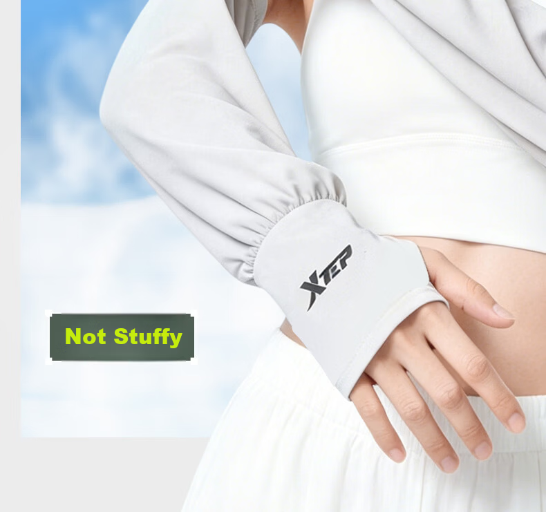 XTEP UV Protection Ice Silk Arm Sleeves Unisex Lightweight Summer Cooling Sleeve Covers for Driving and Cycling 12