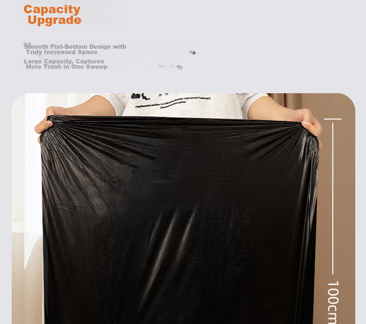 Bendi Black Vest Garbage Bags 60x80cm 50pcs Double-Sided 3.2 Mil Thickened Degradable Trash Bags for Property Cleaning 19