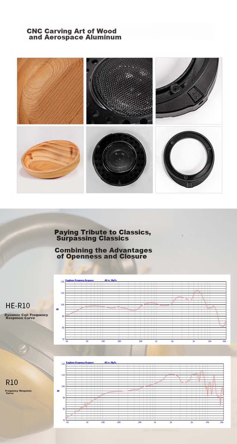 HIFIMAN HE-R10 Dynamic Driver Wired Version, Closed-Back Over-Ear HIFI Music Headphones with Turbulent Diaphragm 2