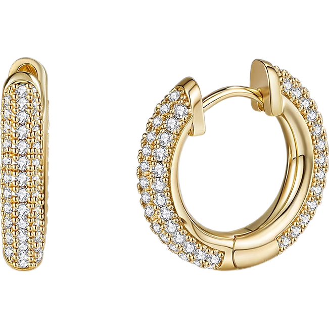 Aji Bean Women's Gold Mother-of-Pearl Vintage Hoop Earrings Luxury Niche Gift for Teacher's Day