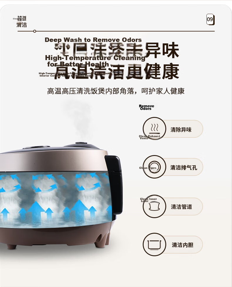 CUCKOO Korean Imported Household Multi-Functional High-Pressure Rice Cooker with Maifan Stone Inner Pot, High-Pressure Cooking Pot, 5L Capacity for 4-5 People, CRP-Q1050FS 5