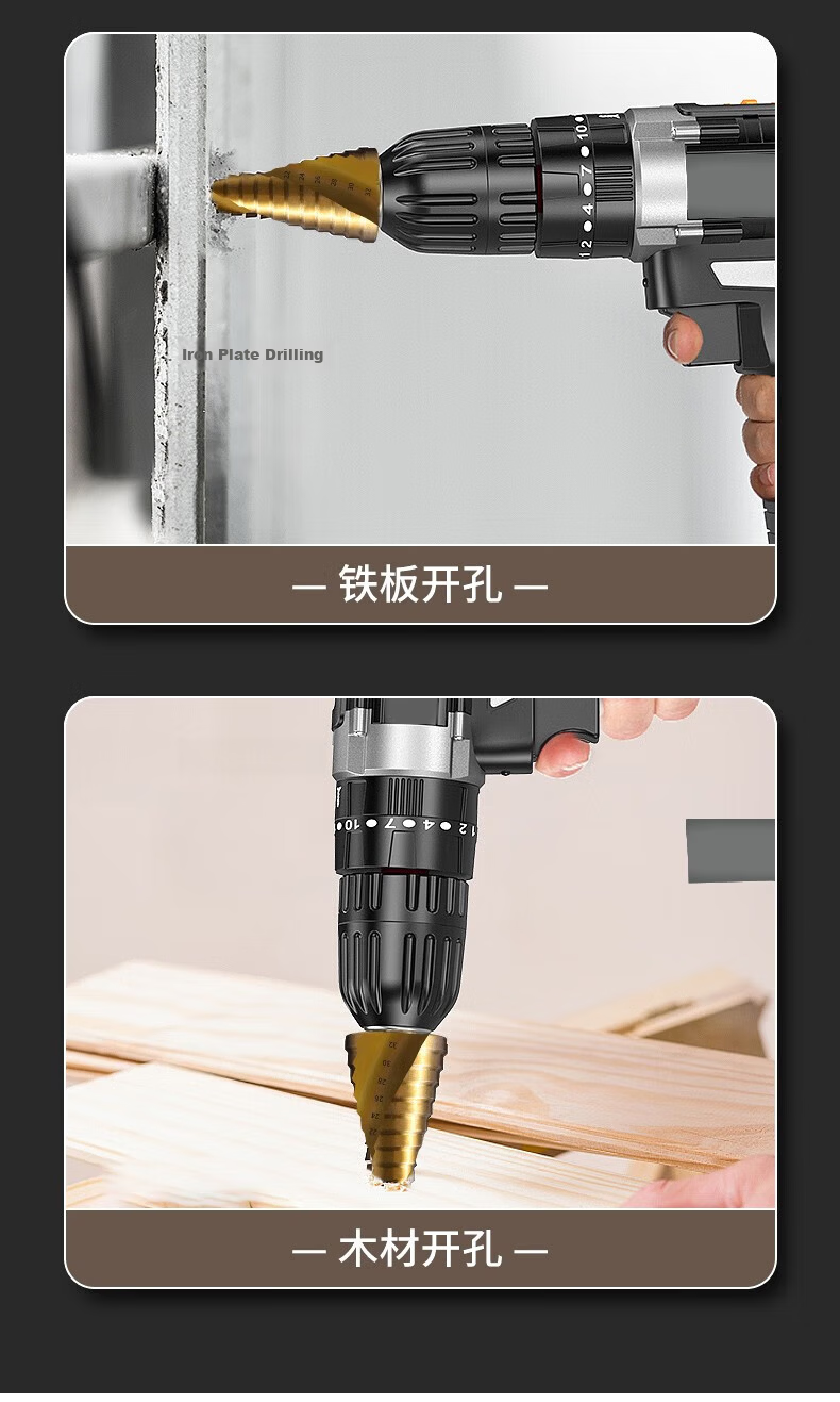 Yanran Electric Wrench Multifunctional Step Tower Drill Bit Hole Opener 15-Step Spiral 4-32mm (HSS4241) 8