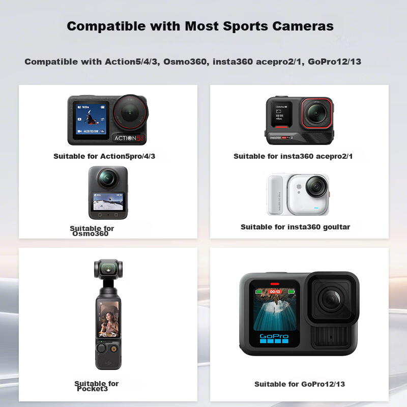 Smorss Sports Camera Suction Mount Adapter for Action6 Car Suction Mount DJI Action4 5Pro Car Mount Bracket Shooting Stand Ace Pro2/X5 Suction Mount Aluminum Alloy 5