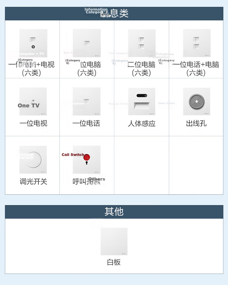 BULL Switch Socket G57 Butterfly Ultra-Thin Single TV Socket Large Panel G57T103 Frost White Concealed Installation 24