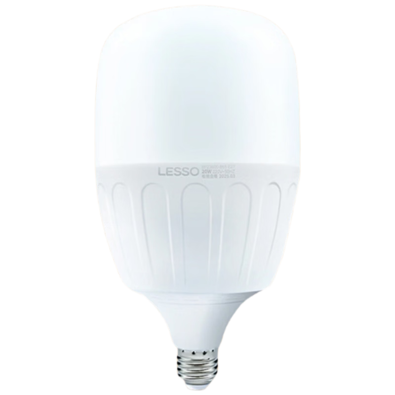 Lesso LED Energy-Saving Bulb Cylindrical Globe E27 Large Screw Base 20W High Power Property Factory Lighting White Light 6500K