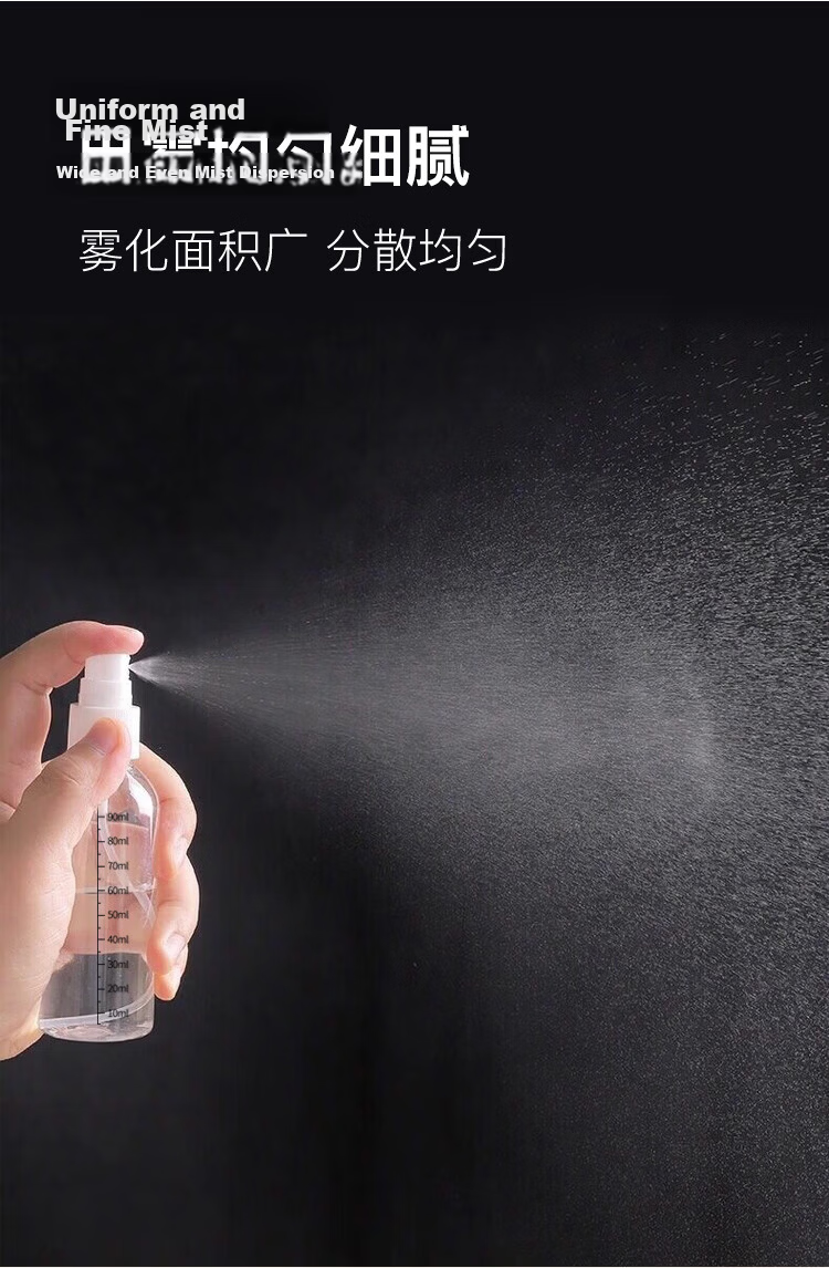 Meifuyu Spray Bottle Travel Refillable Bottle 50ml*2 with Scale Alcohol Press Spray Empty Bottle MF5052 6