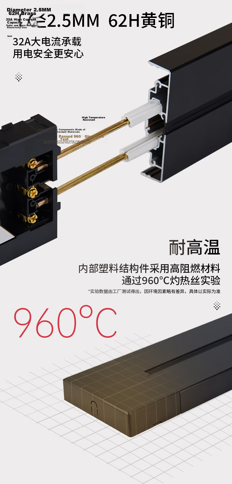 Honeywell Track Socket Sliding Track Power Strip Movable Wall Socket No Drilling LED Light A8pro Black 100cm 6