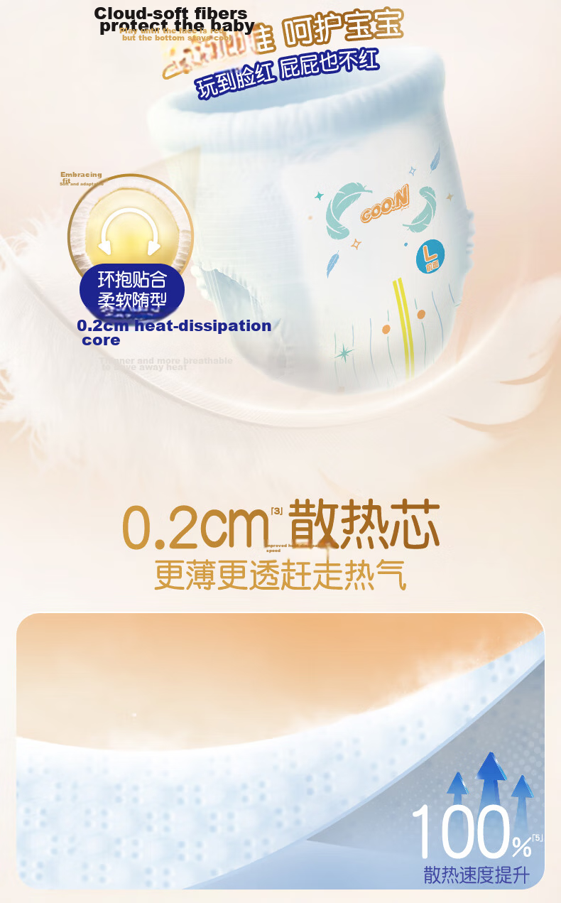 GOO.N Light Feather Pull-Up Pants XXL 23pcs (≥15KG) Diapers Ultra-Thin Breathable 5