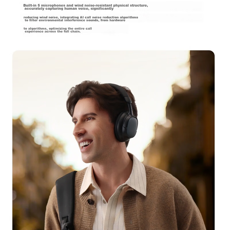 BASEUS MH1 Over-Ear Noise Cancelling Bluetooth Headphones Active Noise Cancellation Dual Gold Standard HiFi Certified 80H Battery Life Compatible with Apple Huawei Xiaomi Oppo Phones Gift 12