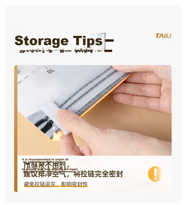Taili Down Jacket Vacuum Fabric Hanging Clothes Storage Bag Hanging Compression Coat Dustproof Cover 105*70cm 14