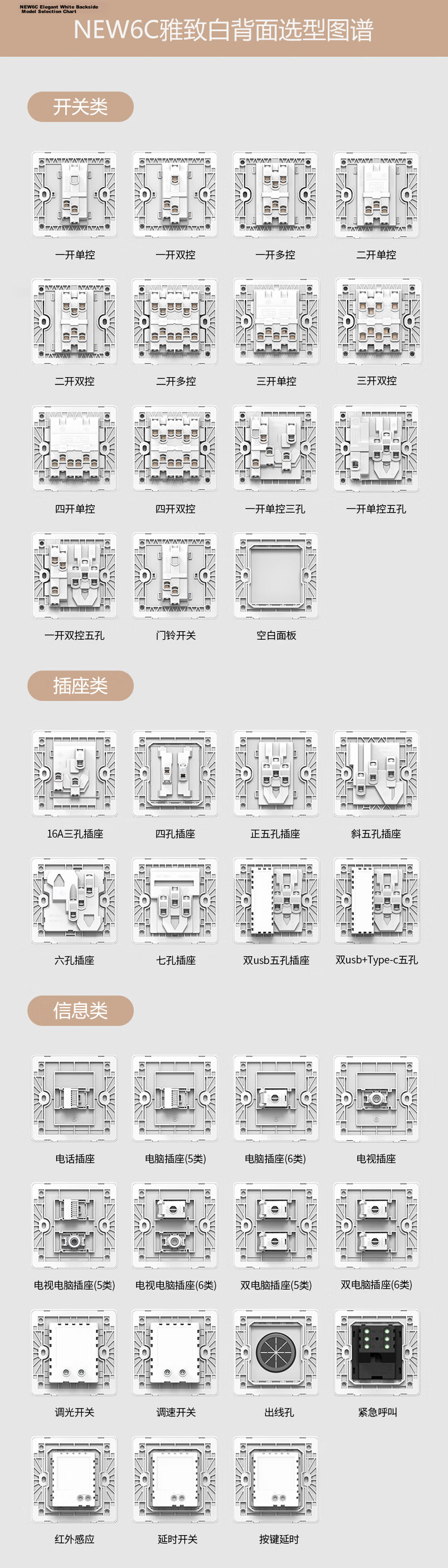 CHNT Switch Socket 10A Angled Five-Hole Socket 86 Type Concealed Panel 6C Cream White 19