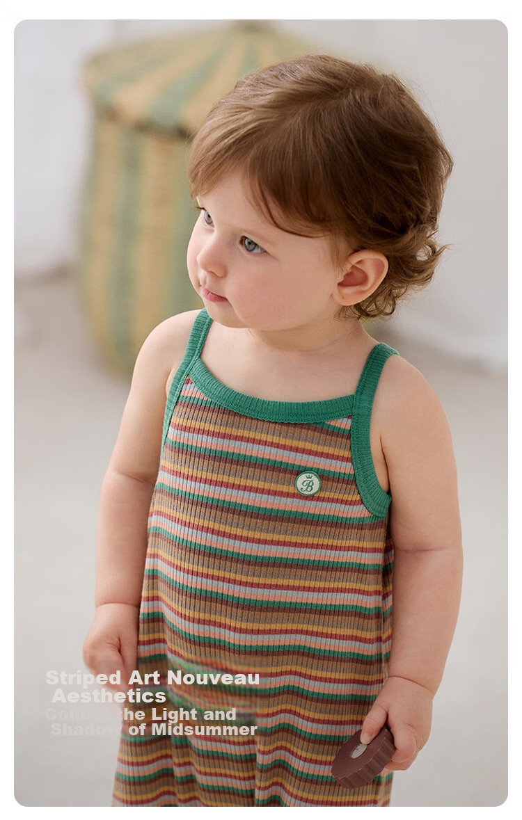 Babylove Baby Sleeveless Romper Summer Breathable Modal Striped Unisex Infant Vest Jumpsuit Crawling Suit Summer Wear 3