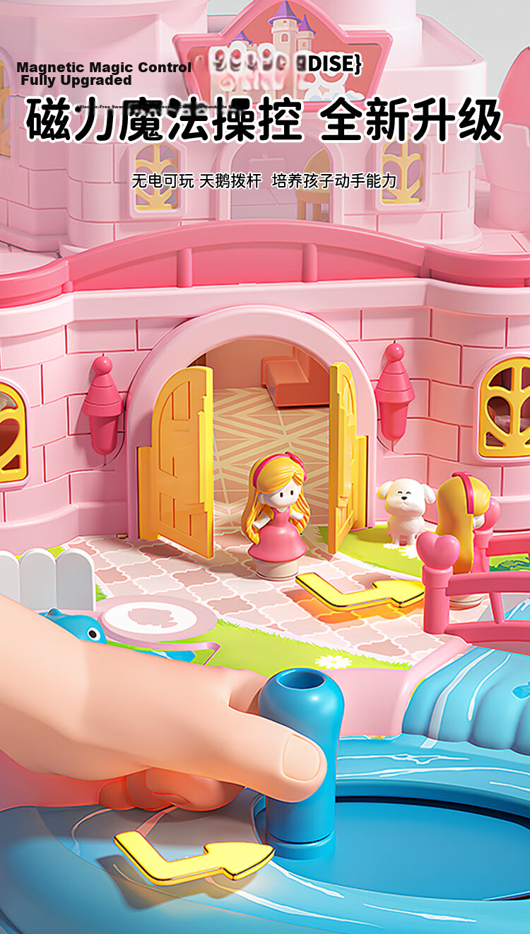 AoZhiJia Children's Toy Magnetic Castle Princess House Doll Pretend Play Birthday Gift for Girls Ages 3-6 6