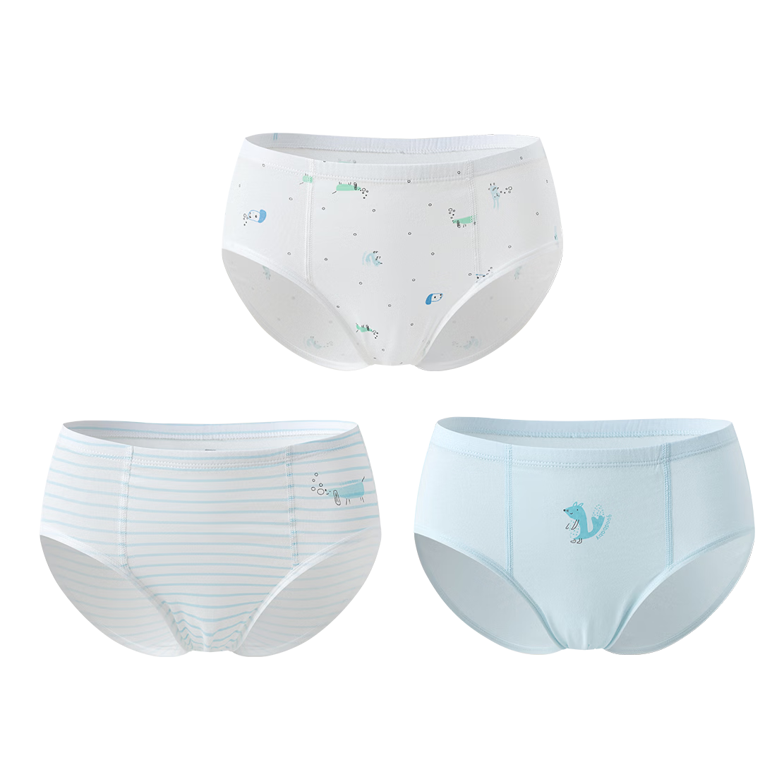 Gb Kids Underwear A-Class 100% Cotton Boys' Briefs Non-Chafing Light Blue 3-Pack