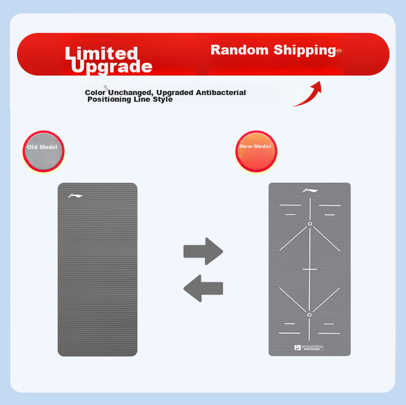LI-NING Yoga Mat Thickened Non-Slip Shockproof Soundproof Fitness Mat for Men and Women Gray 1