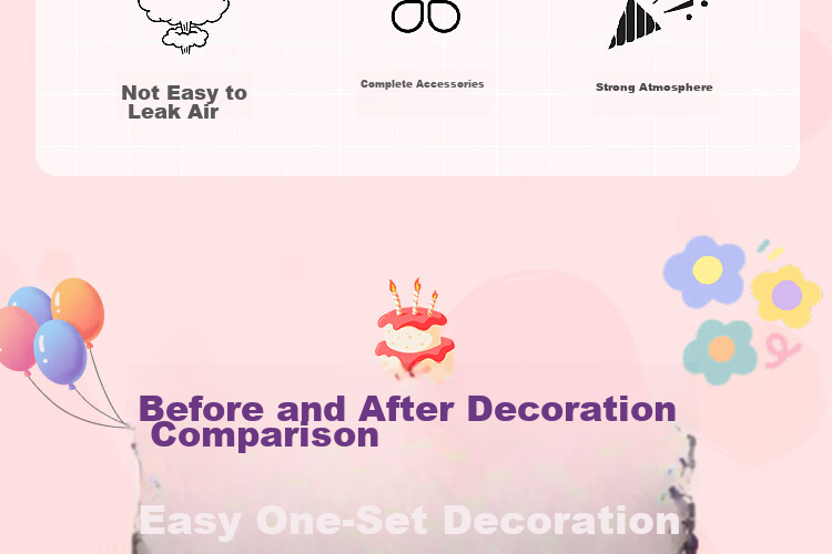 Birthday Party Decoration Banner for Girls Children's First Birthday Happy Party Balloons Backdrop 4