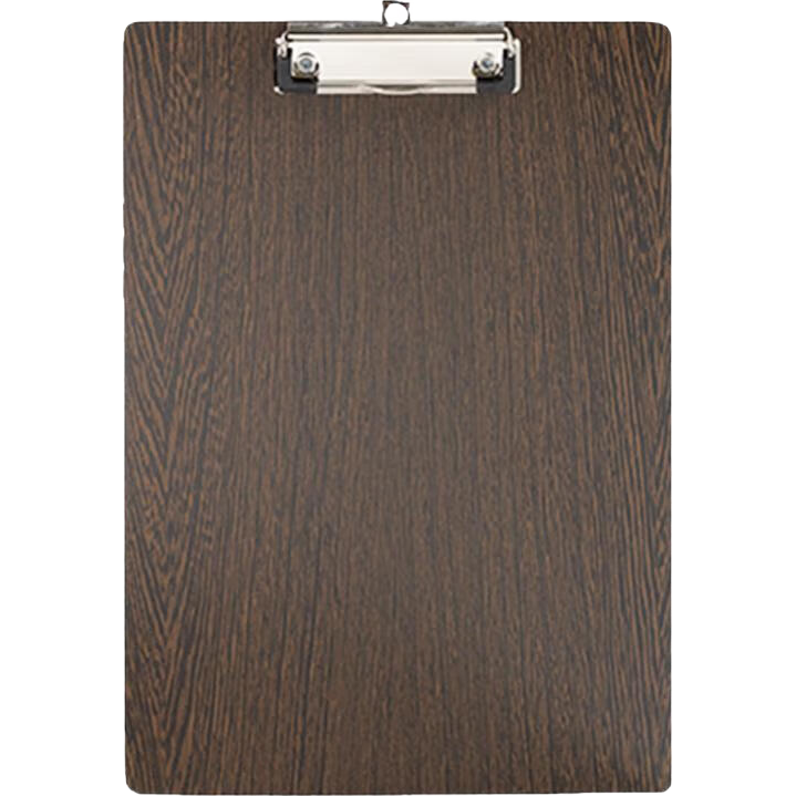 MAKINO A4 Wooden Clipboard File Folder Writing Memory Writing Pad Student Exam Paper Clip Restaurant Menu Clip Metal Clamp Black Walnut Color 3-Pack
