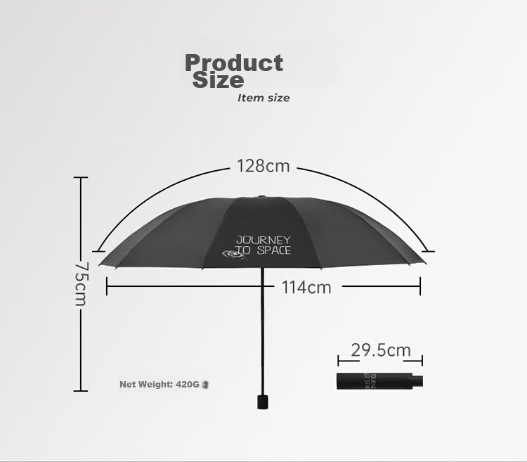 Paradise Umbrella Double Folding Sun and Rain Umbrella 10-Rib Extra Large Reinforced Dark Teal Gray 4